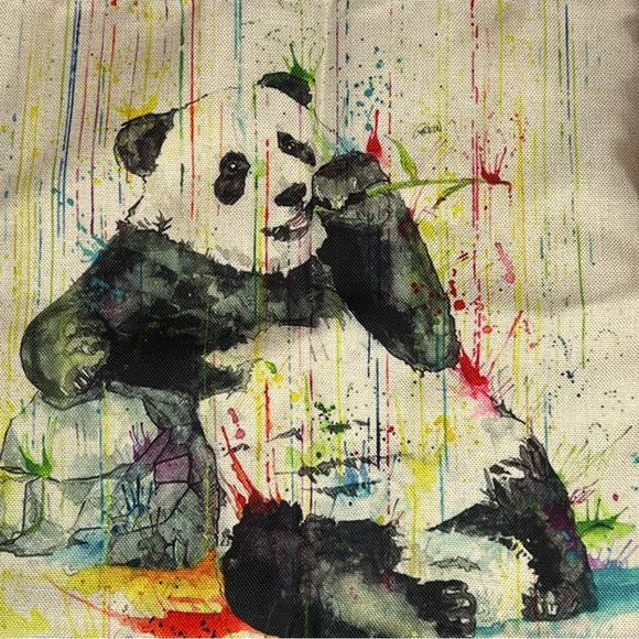 Eco-Friendly Colorful Rain Giant Panda Folding Tote Bag - Picture 8 of 13